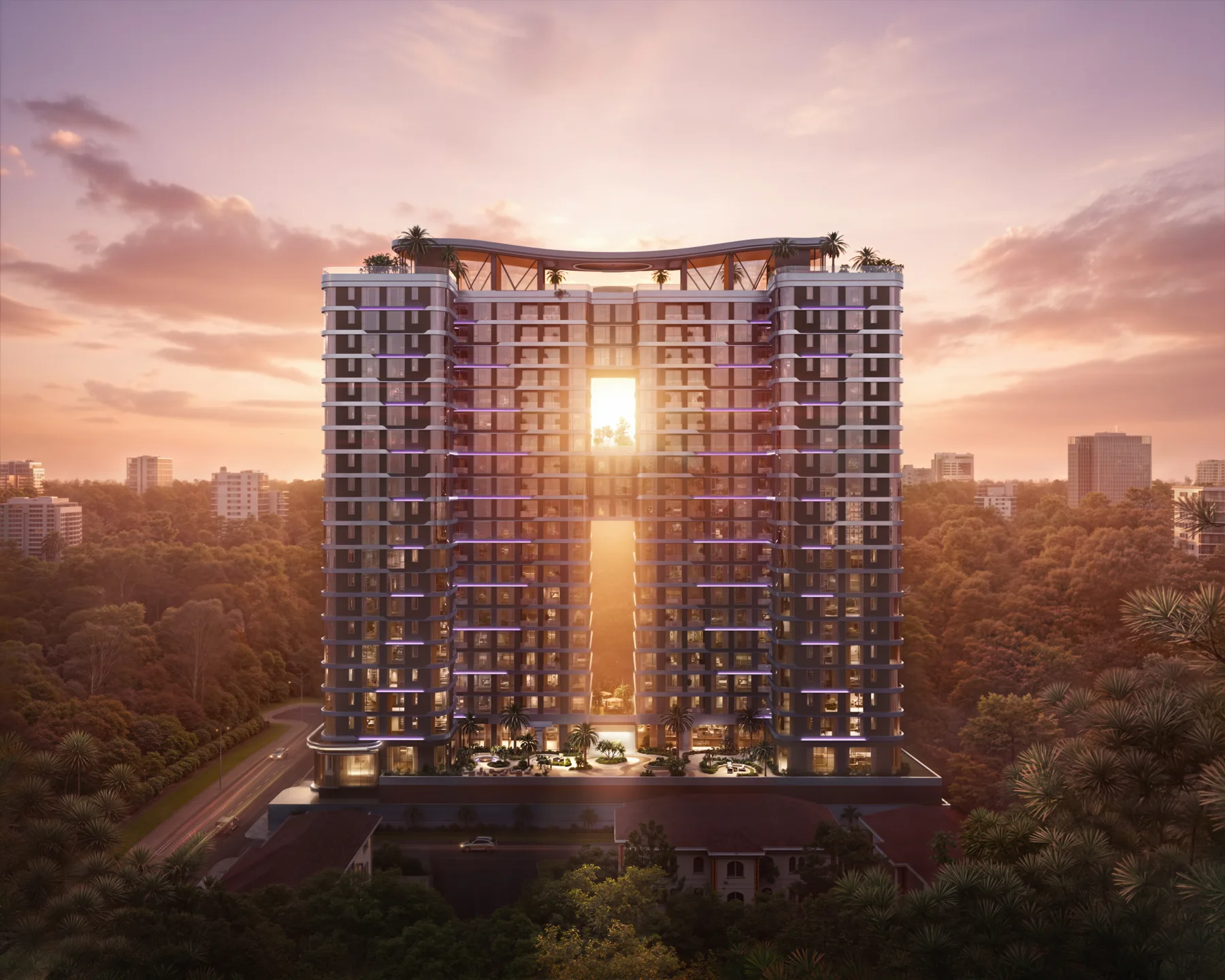 Amethyst architectural exterior